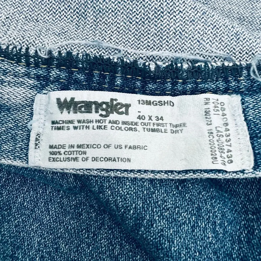Wrangler George Strait Jeans Mens 40X34 Blue Denim Pants Cowboy Cut Western Work